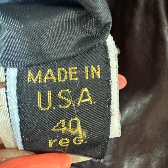 70's Vintage Sport Genuine Leather Blazer Jacket Size - Picture 11 of 15